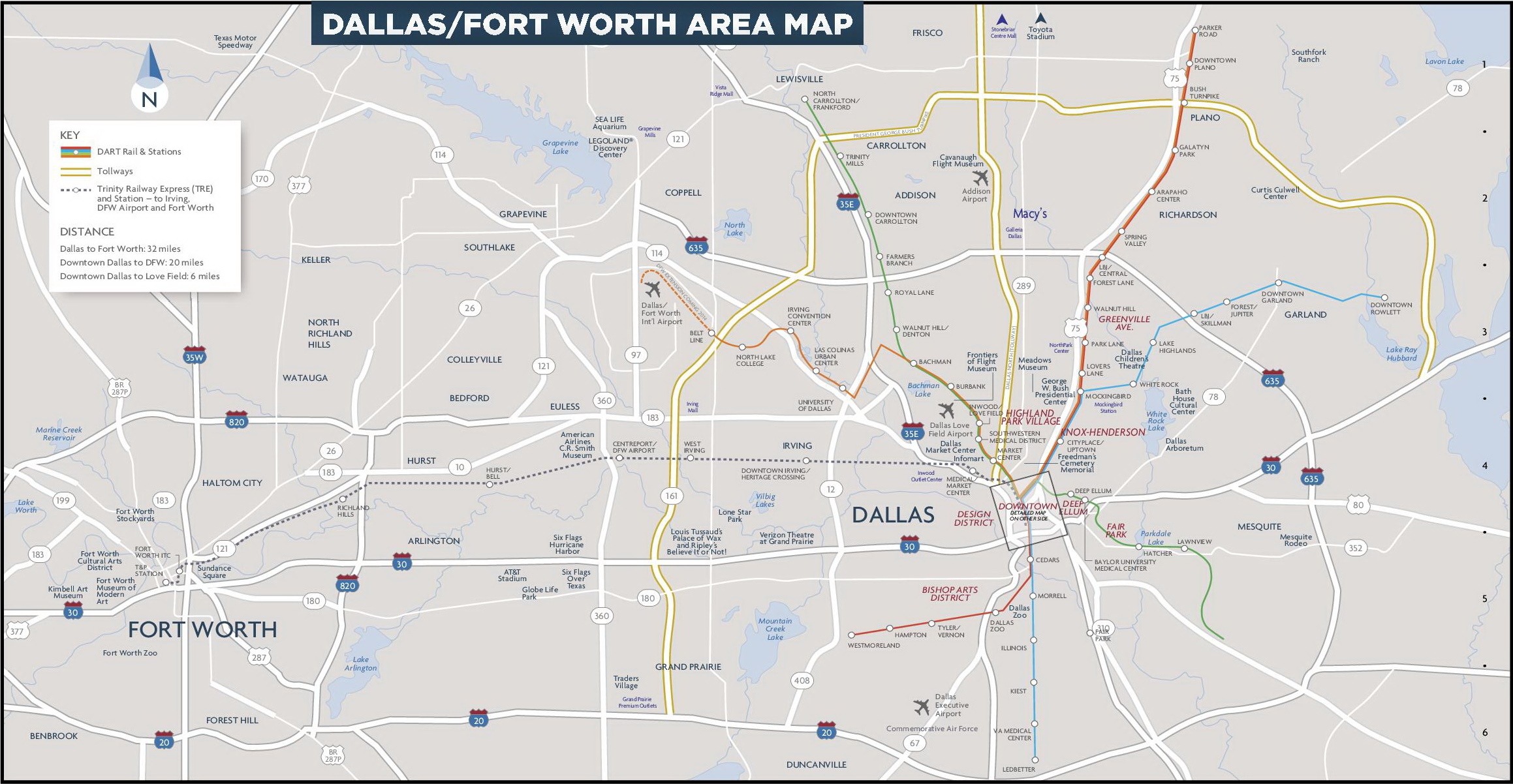 Dallas And Surrounding Area Map - Maping Resources