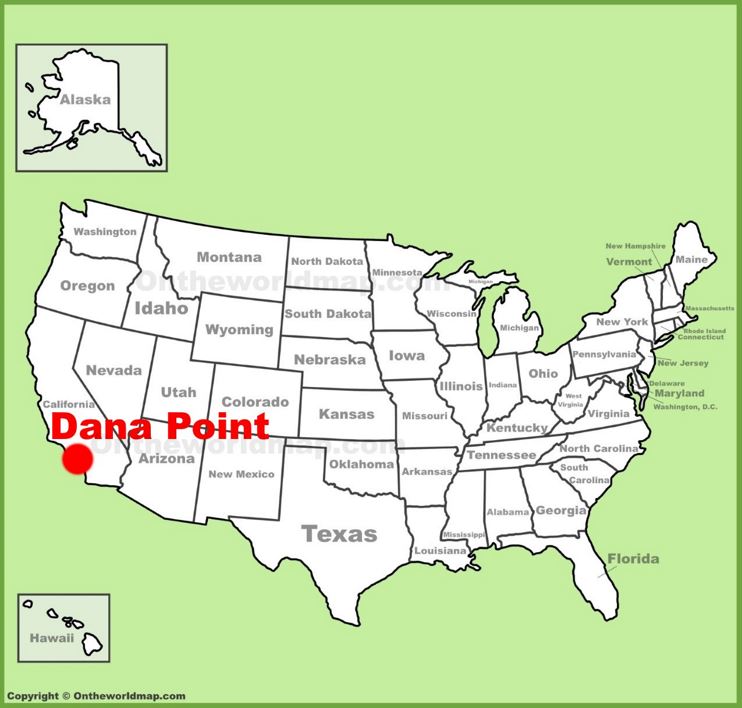 Dana Point location on the U.S. Map