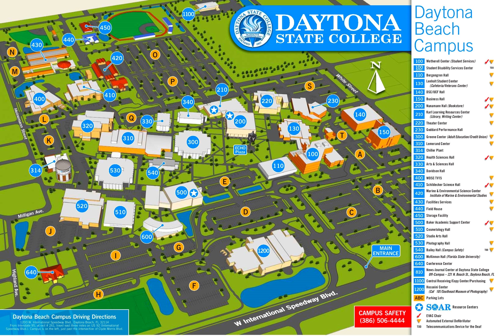 Daytona Beach Campus Map