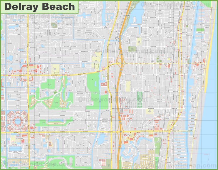 Large detailed map of Delray Beach