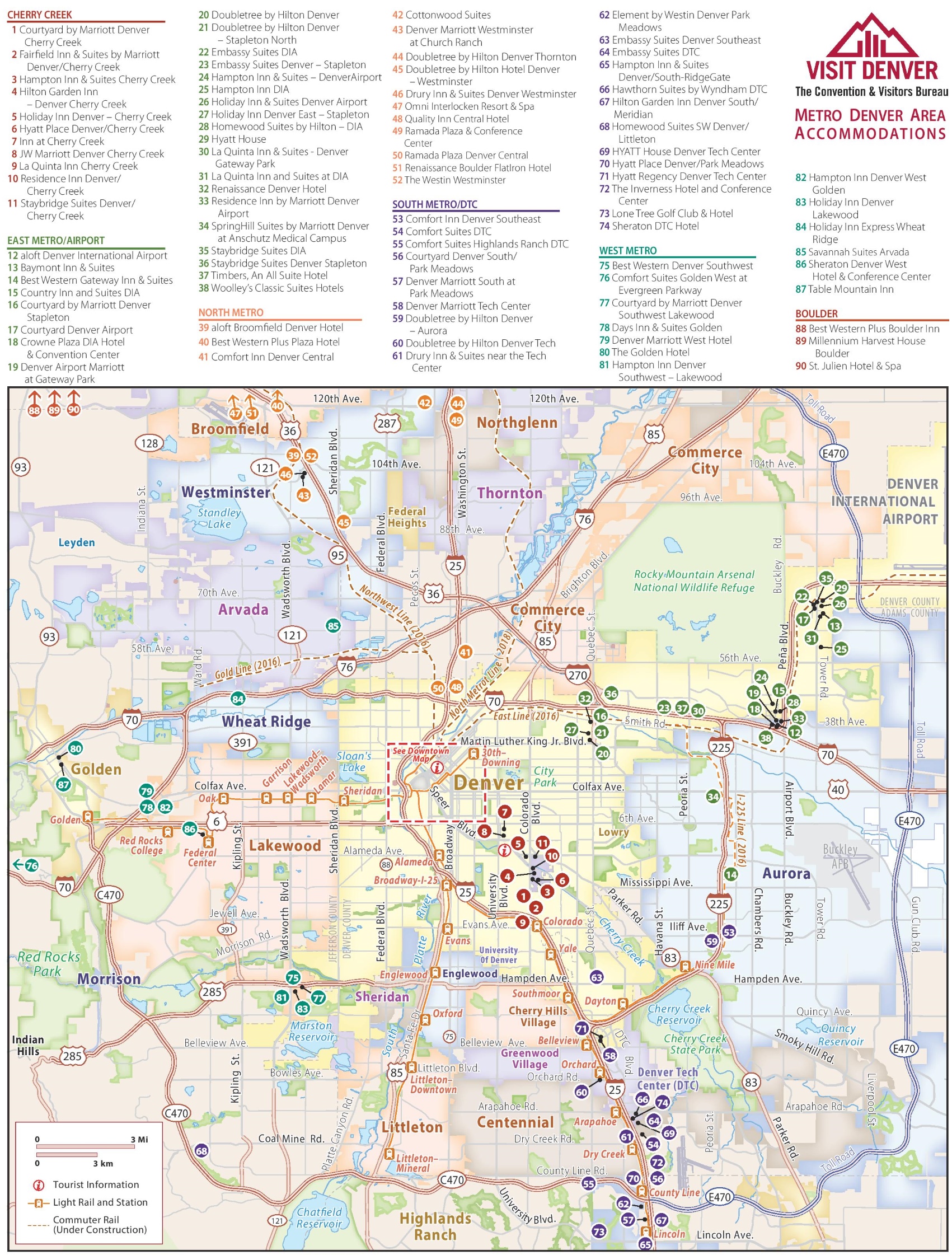 denver metro map with cities Denver Metro Area Hotel Map denver metro map with cities