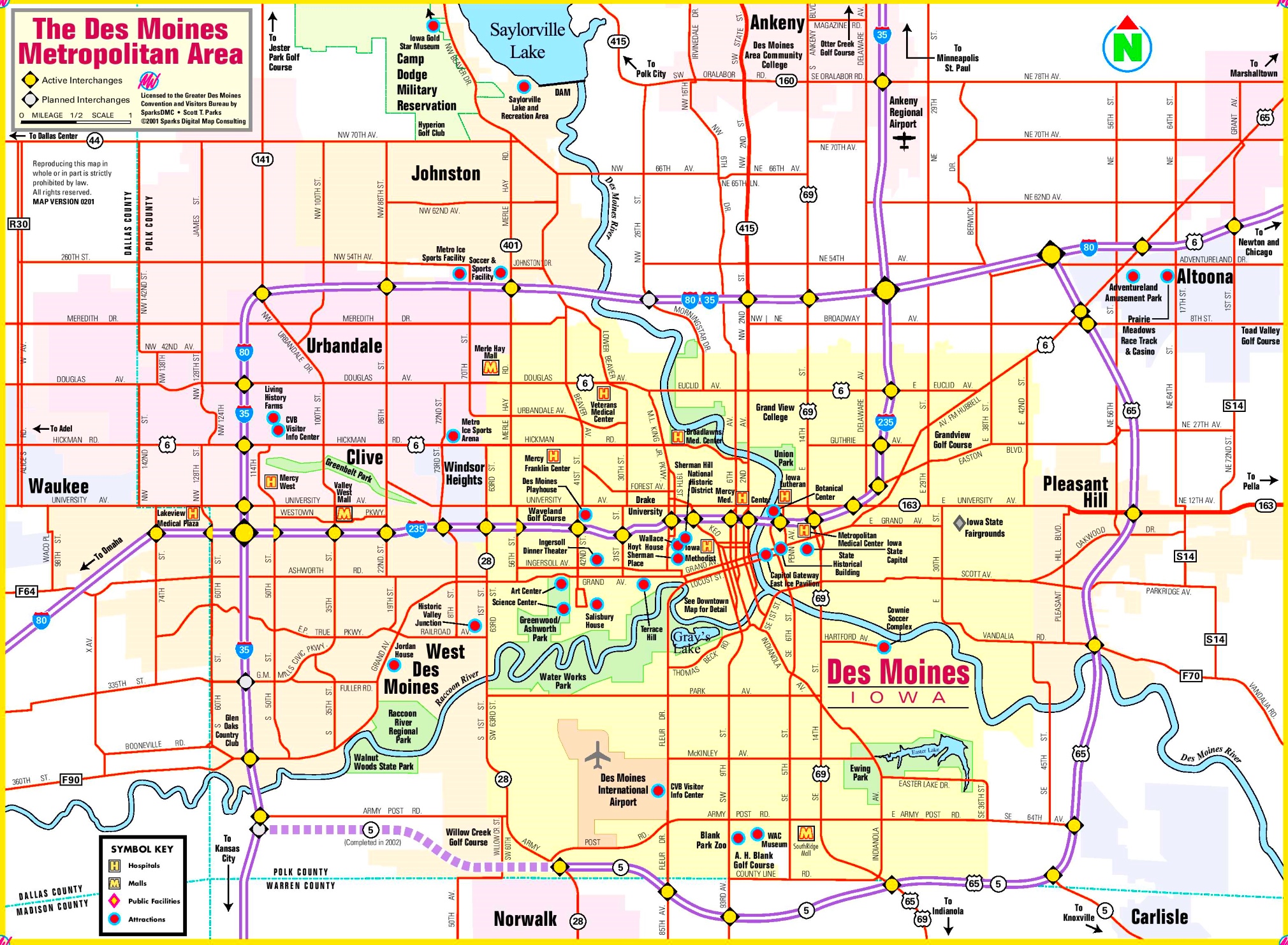 Des Moines Area Map