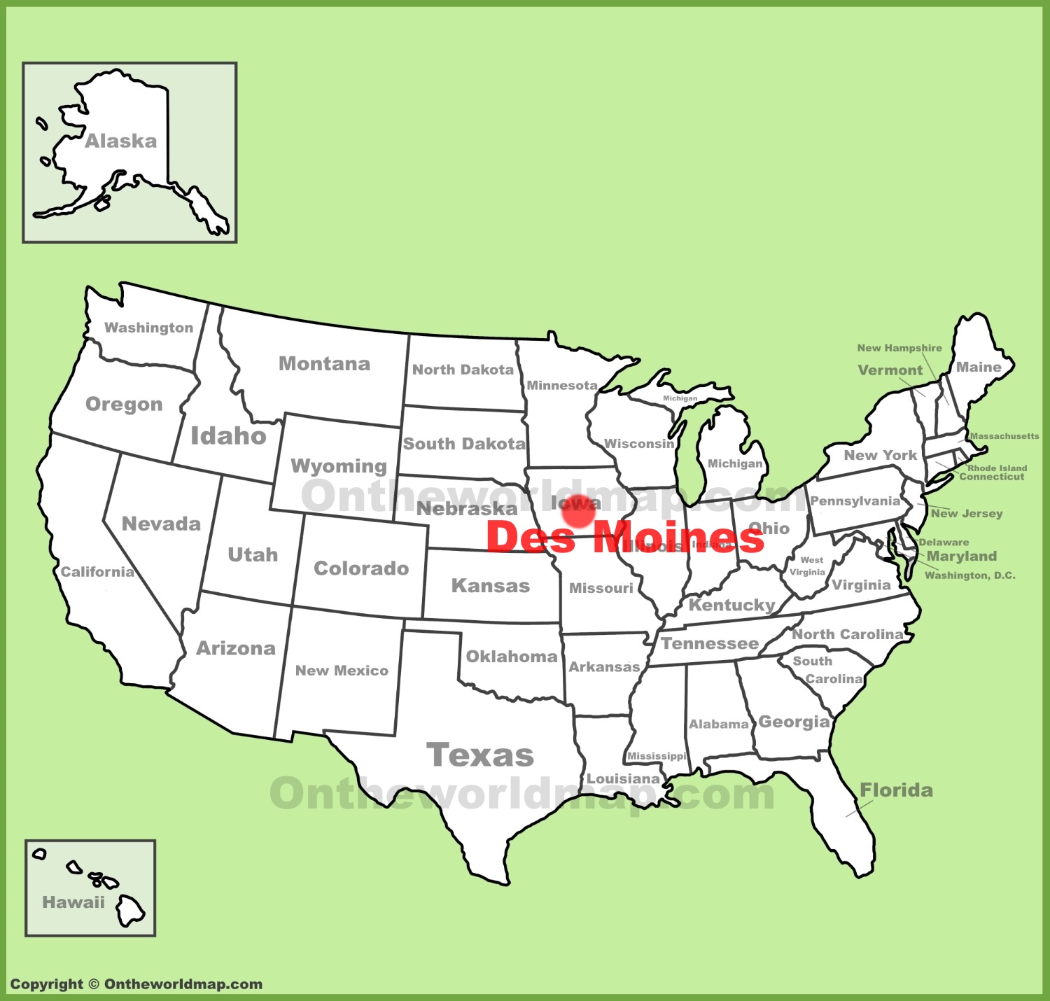 des moines iowa on us map Des Moines Location On The U S Map des moines iowa on us map