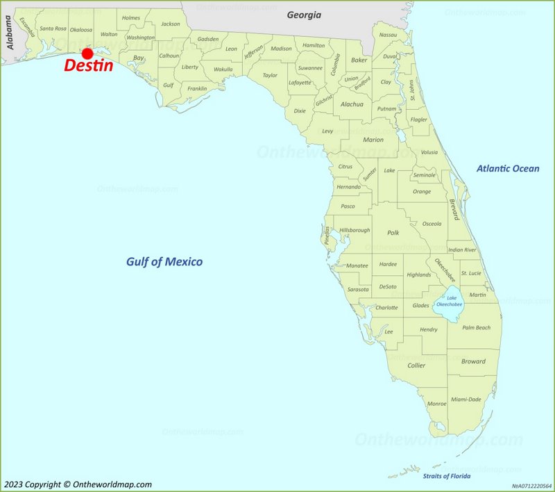 Destin Location On The Florida Map