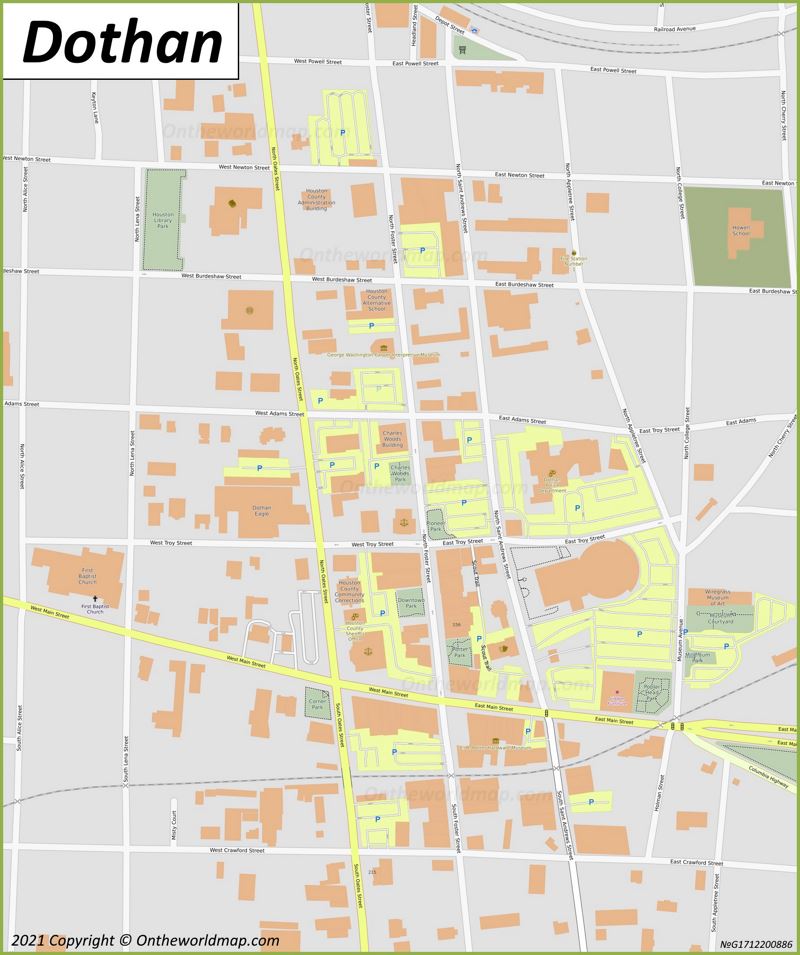 Dothan Downtown Map