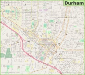 Large detailed map of Durham