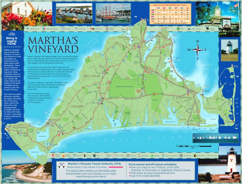 Martha's Vineyard Tourist Map