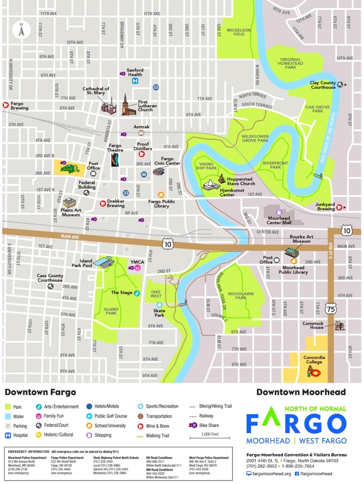 Fargo tourist map
