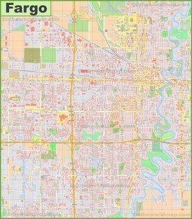 Large detailed map of Fargo