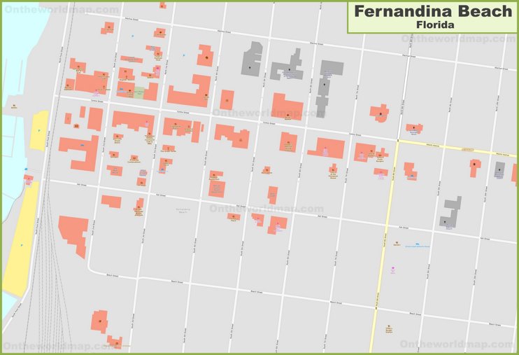 Fernandina Beach city center map