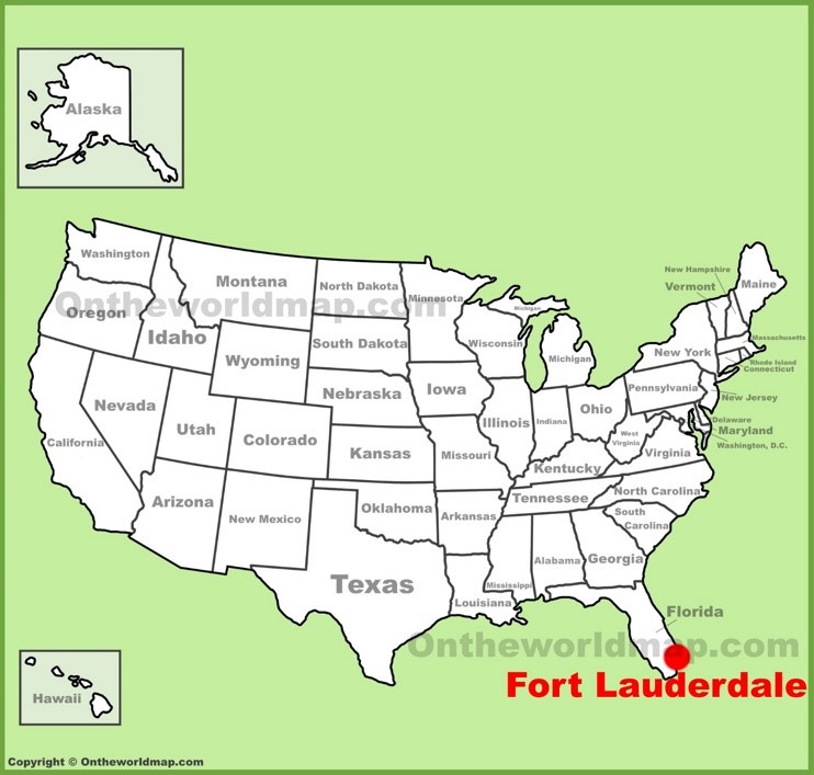 Fort Lauderdale location on the U.S. Map