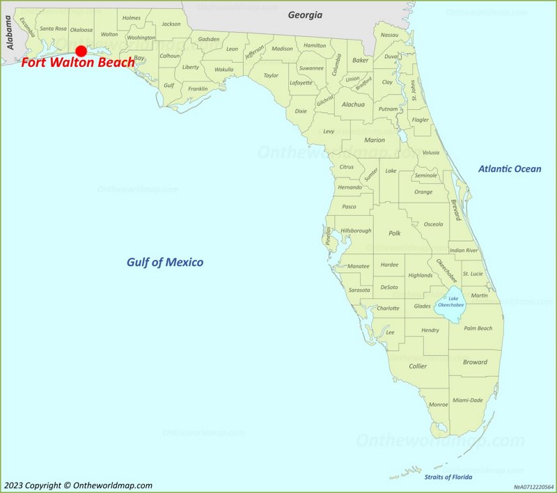 Fort Walton Beach Location On The Florida Map