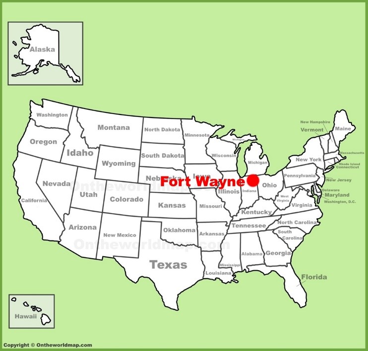 Fort Wayne location on the U.S. Map