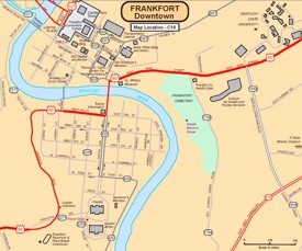frankfort map downtown maps kentucky streets ontheworldmap usa city