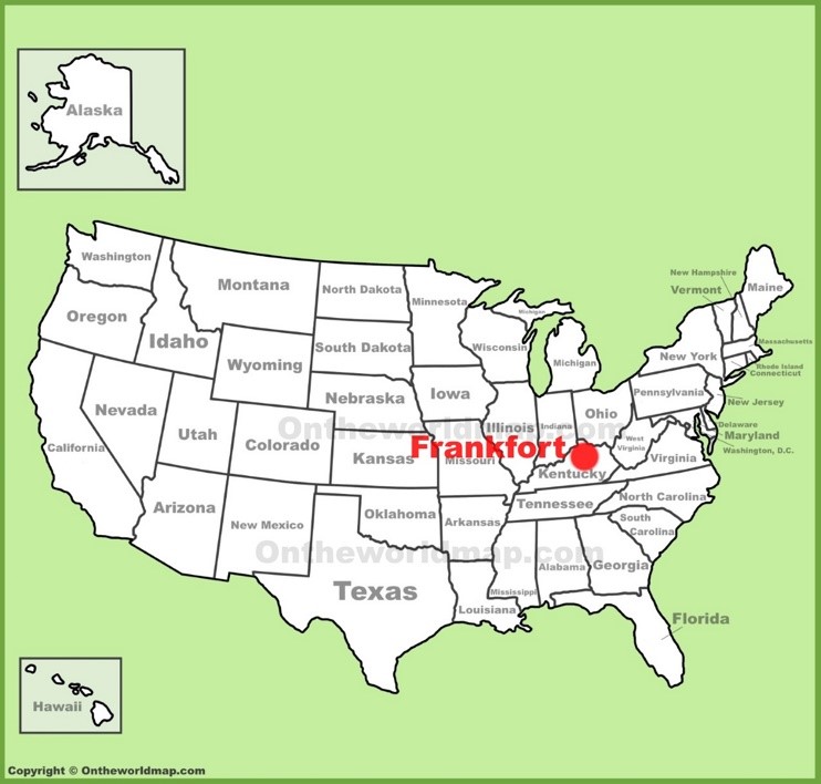 Frankfort location on the U.S. Map