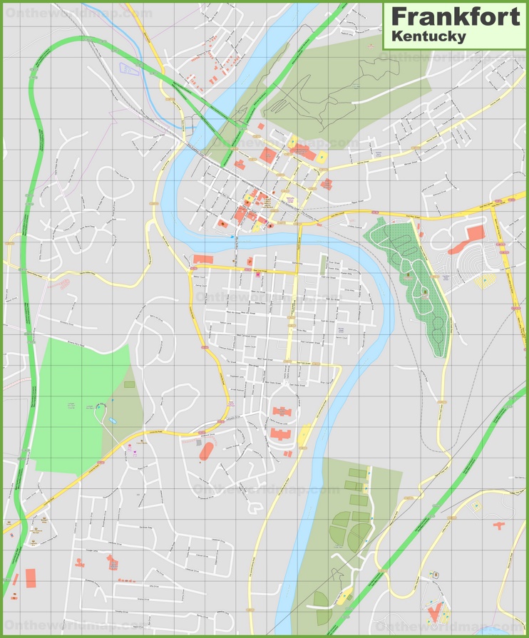 Large detailed map of Frankfort