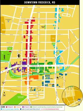 Downtown Frederick Tourist Map