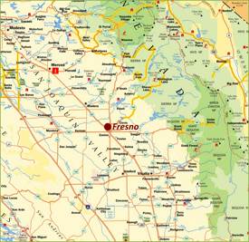 Fresno Area Tourist Map