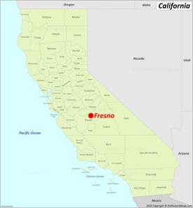 Fresno Location On The California Map