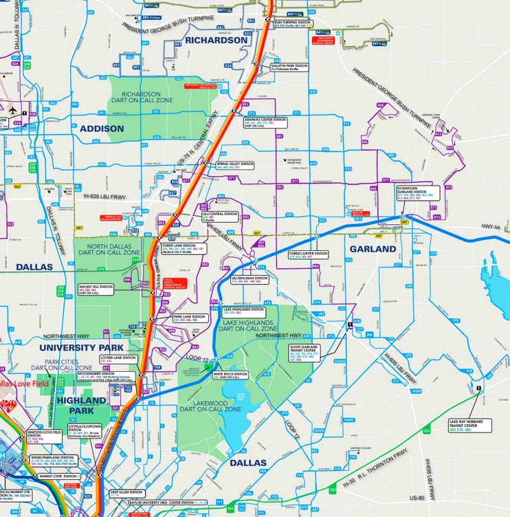 Garland bus map