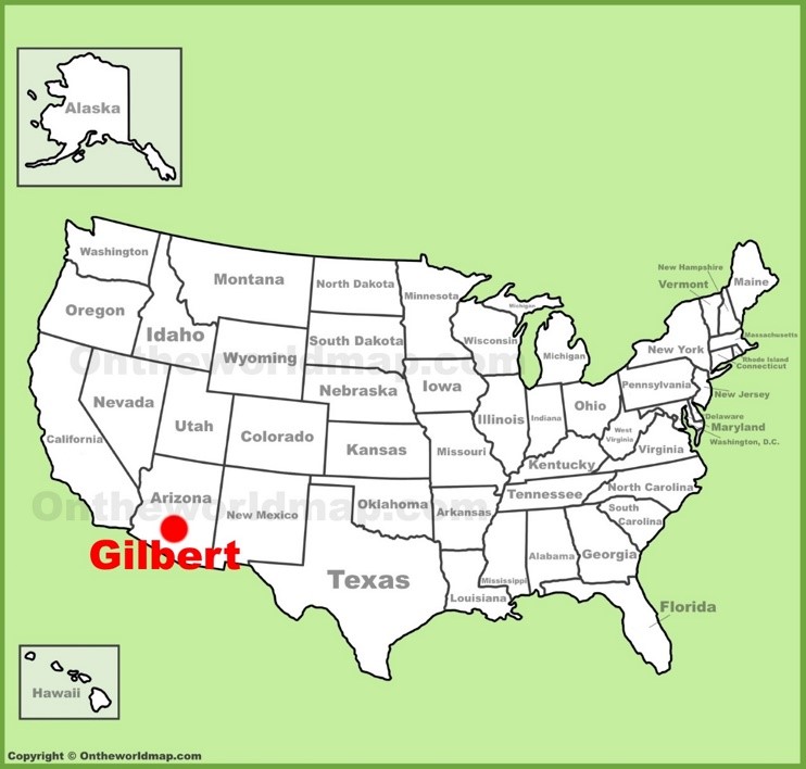 Gilbert location on the U.S. Map