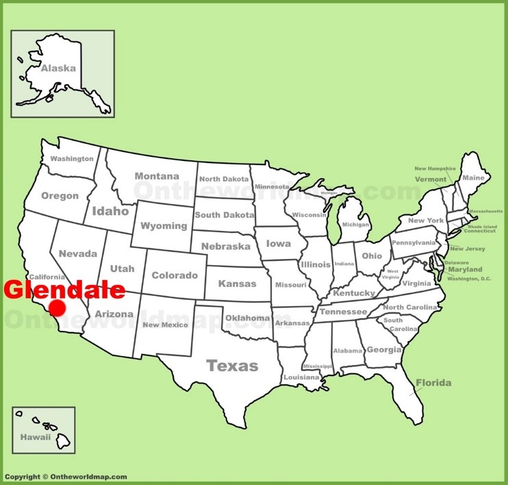 Glendale location on the U.S. Map