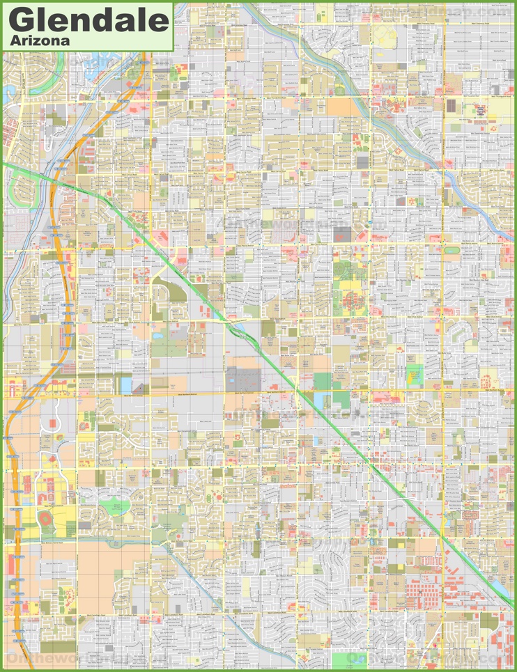 Large detailed map of Glendale