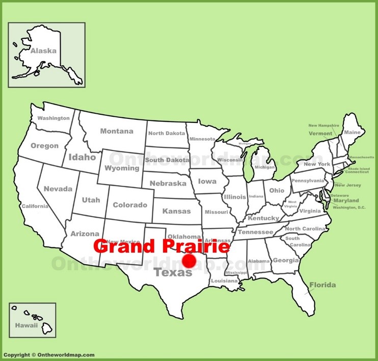 Grand Prairie location on the U.S. Map