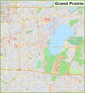 Large detailed map of Grand Prairie