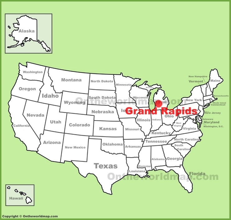 Grand Rapids location on the U.S. Map