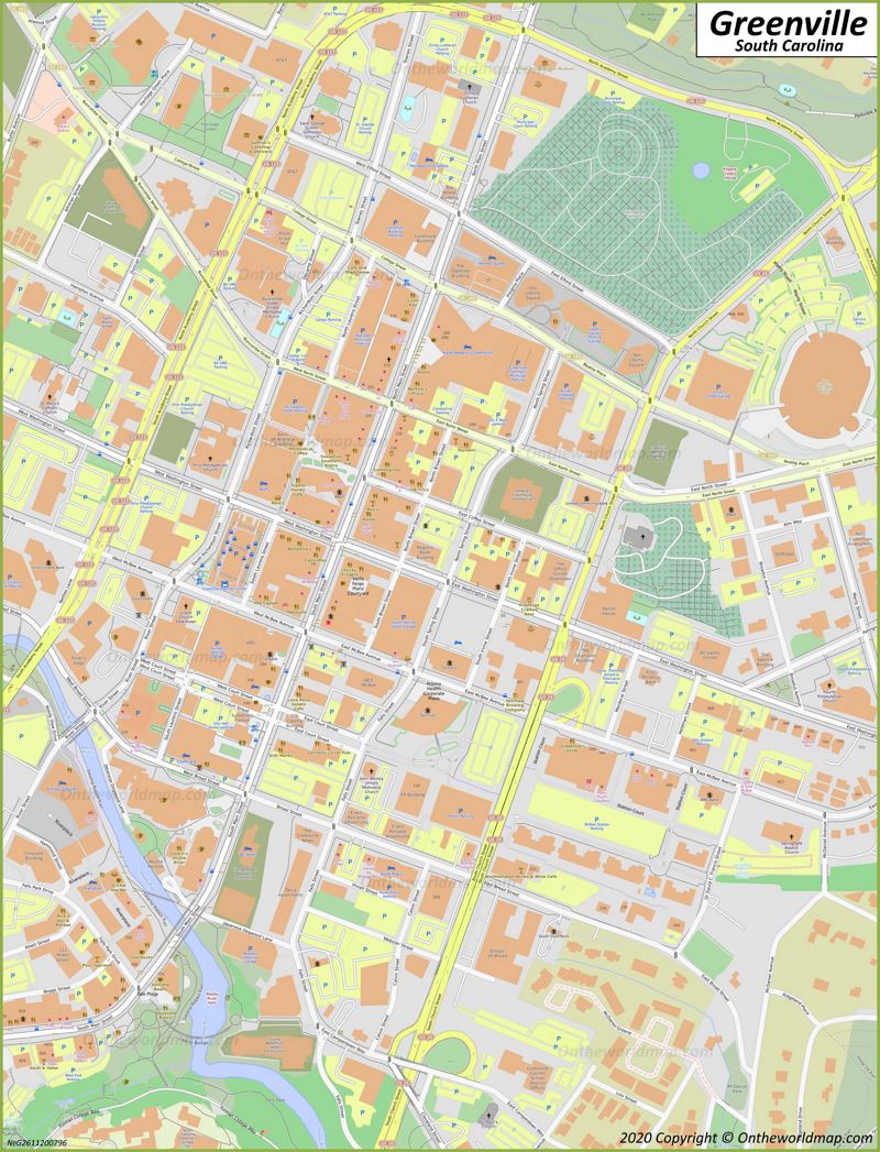 Greenville SC Downtown Map