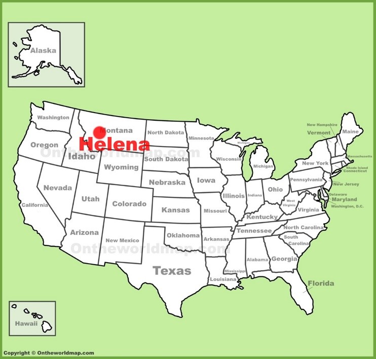 Helena location on the U.S. Map