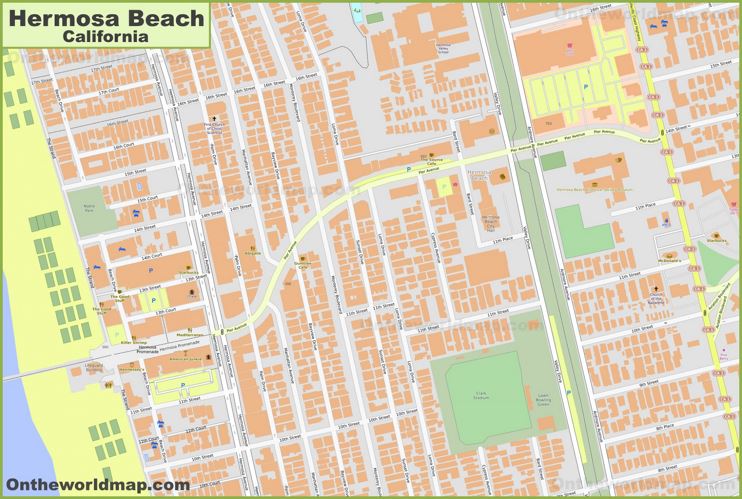 Hermosa Beach City Center Map