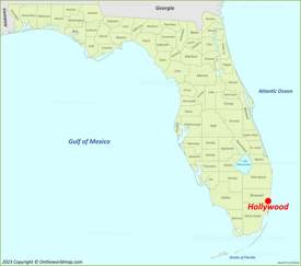 Hollywood Location On The Florida Map