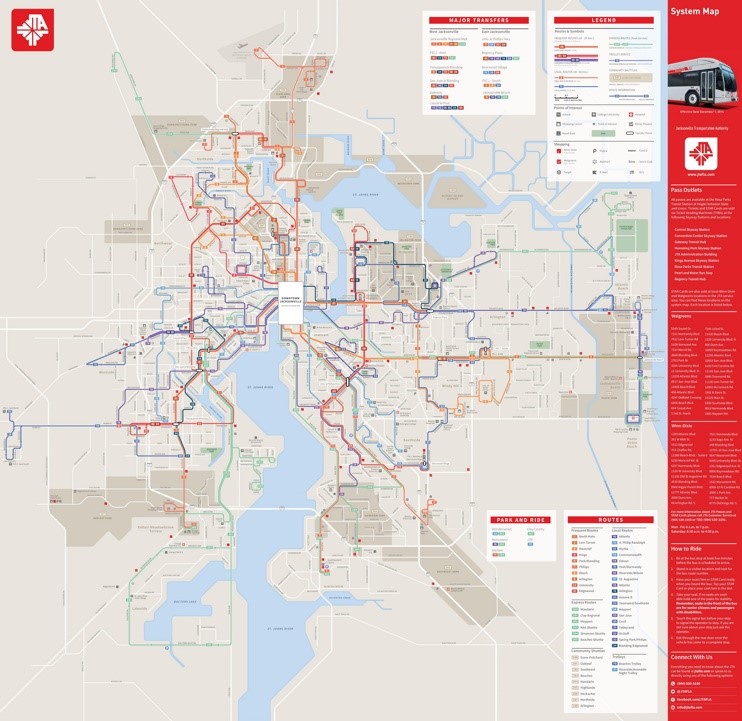 Jacksonville transport map