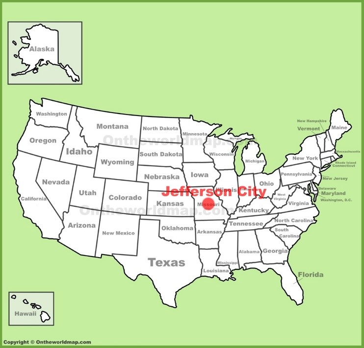 Jefferson City location on the U.S. Map