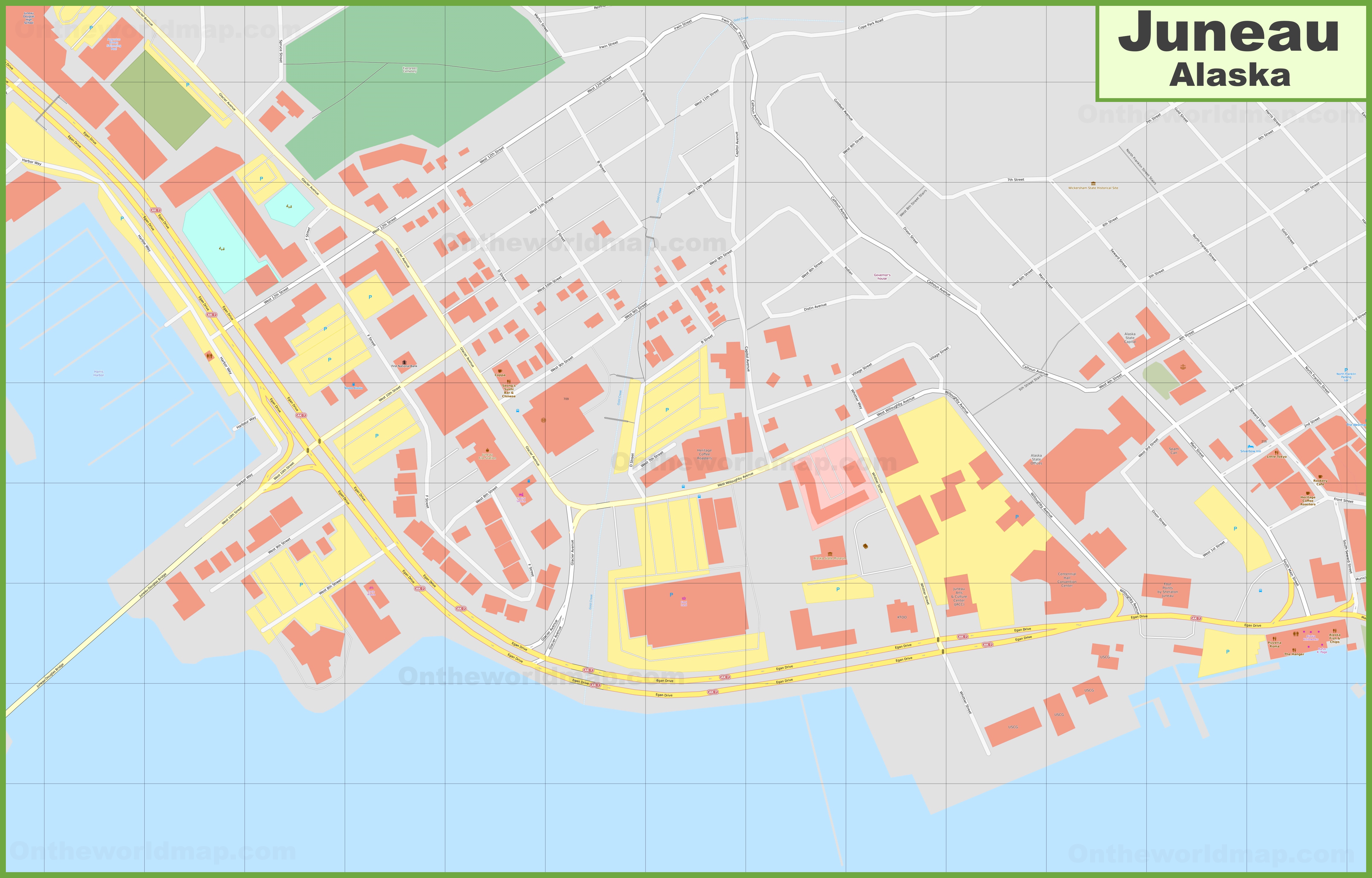 Juneau Downtown Map