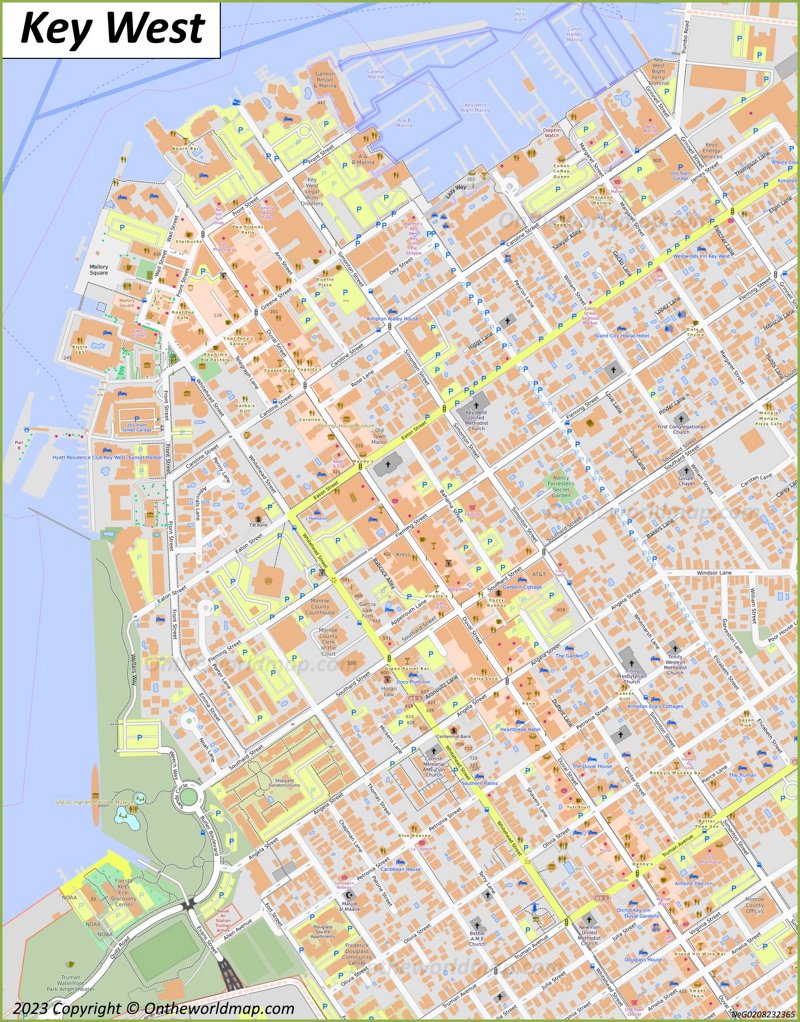 Downtown Key West Map