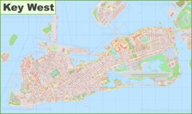 Large detailed map of Key West