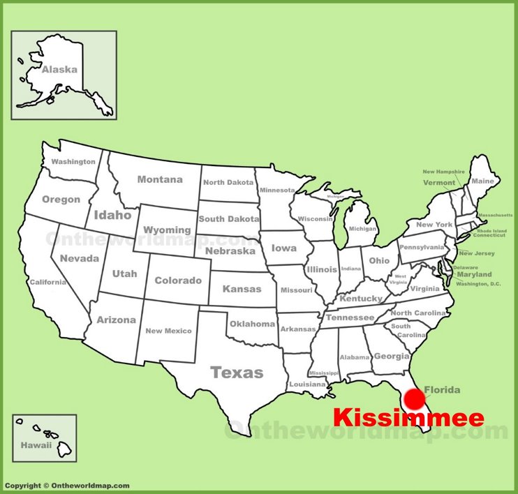 Kissimmee location on the U.S. Map