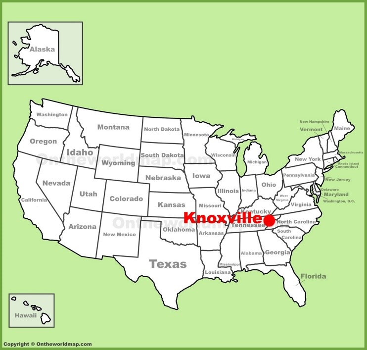 Knoxville location on the U.S. Map