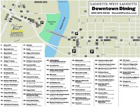 Lafayette and West Lafayette Dining Map