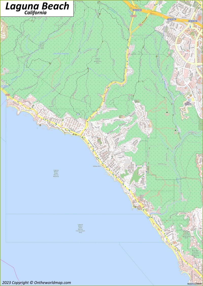 Detailed Map of Laguna Beach