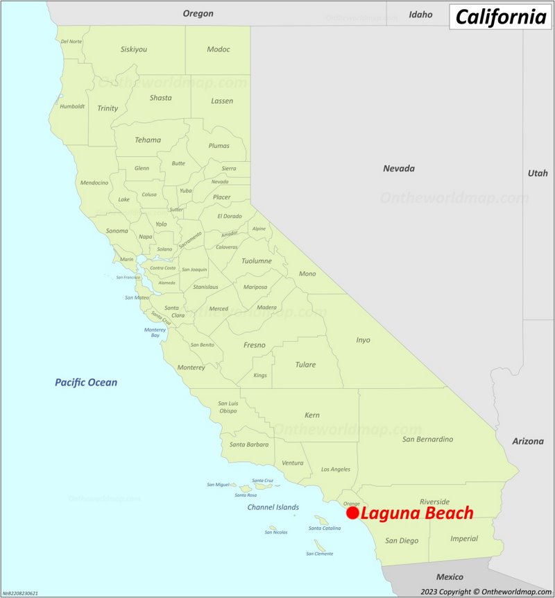 Laguna Beach Location On The California Map