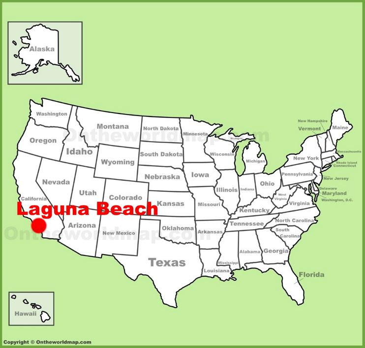 Laguna Beach location on the U.S. Map