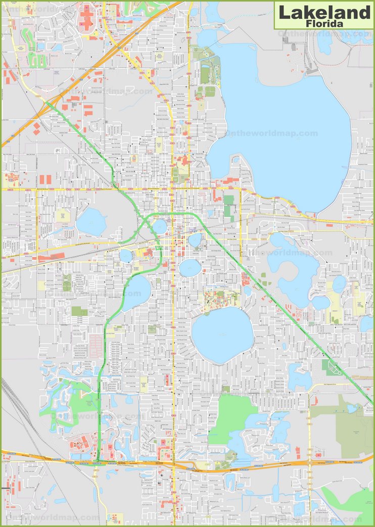 Large detailed map of Lakeland