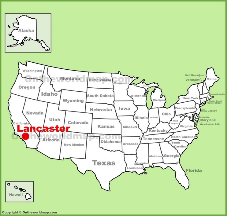 Lancaster location on the U.S. Map