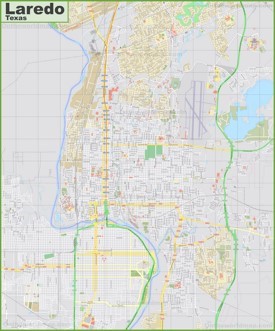 Large detailed map of Laredo