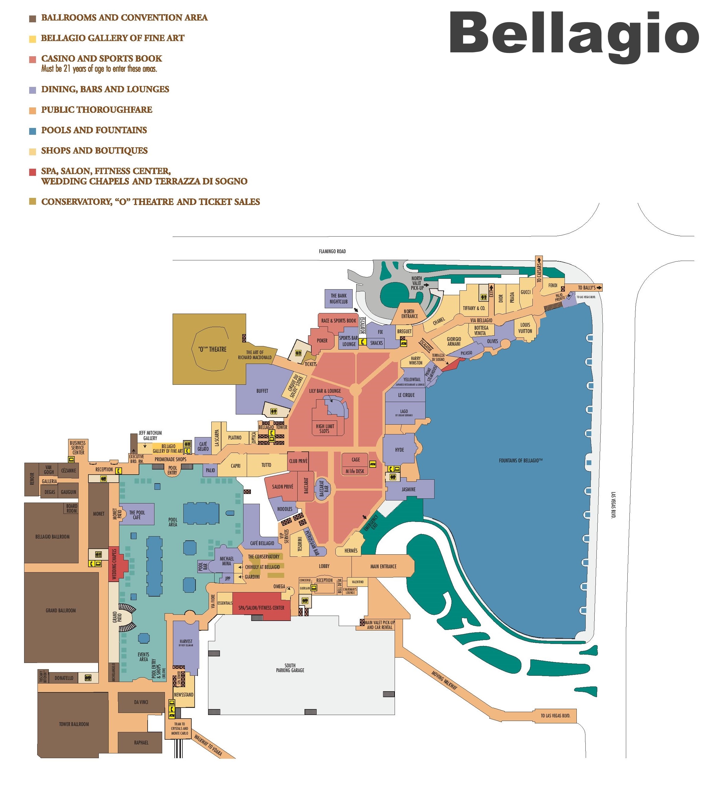 bellagio las vegas hotel map