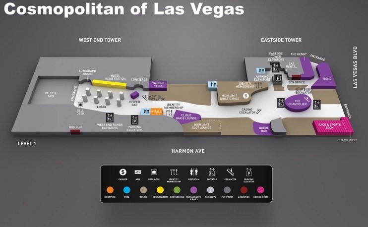 Cosmopolitan of Las Vegas hotel map